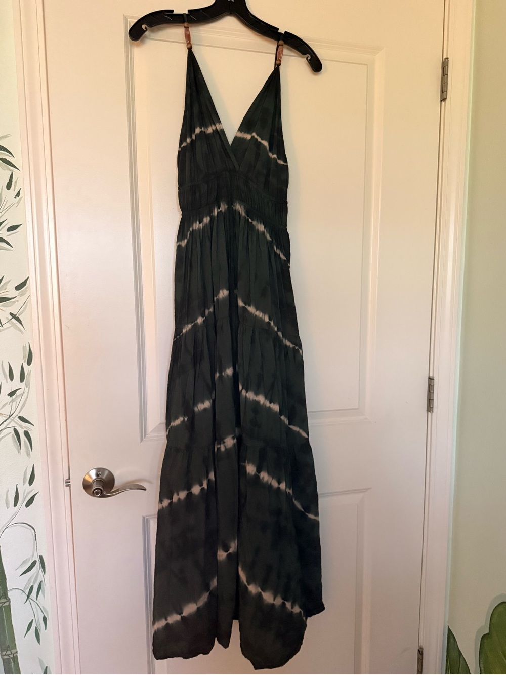 Green V-Neck Maxi Dress